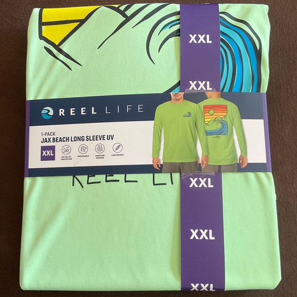 REEL LIFE Jax Beach Long Sleeve UV Rash Guard - XXL - Picture 2 of 4